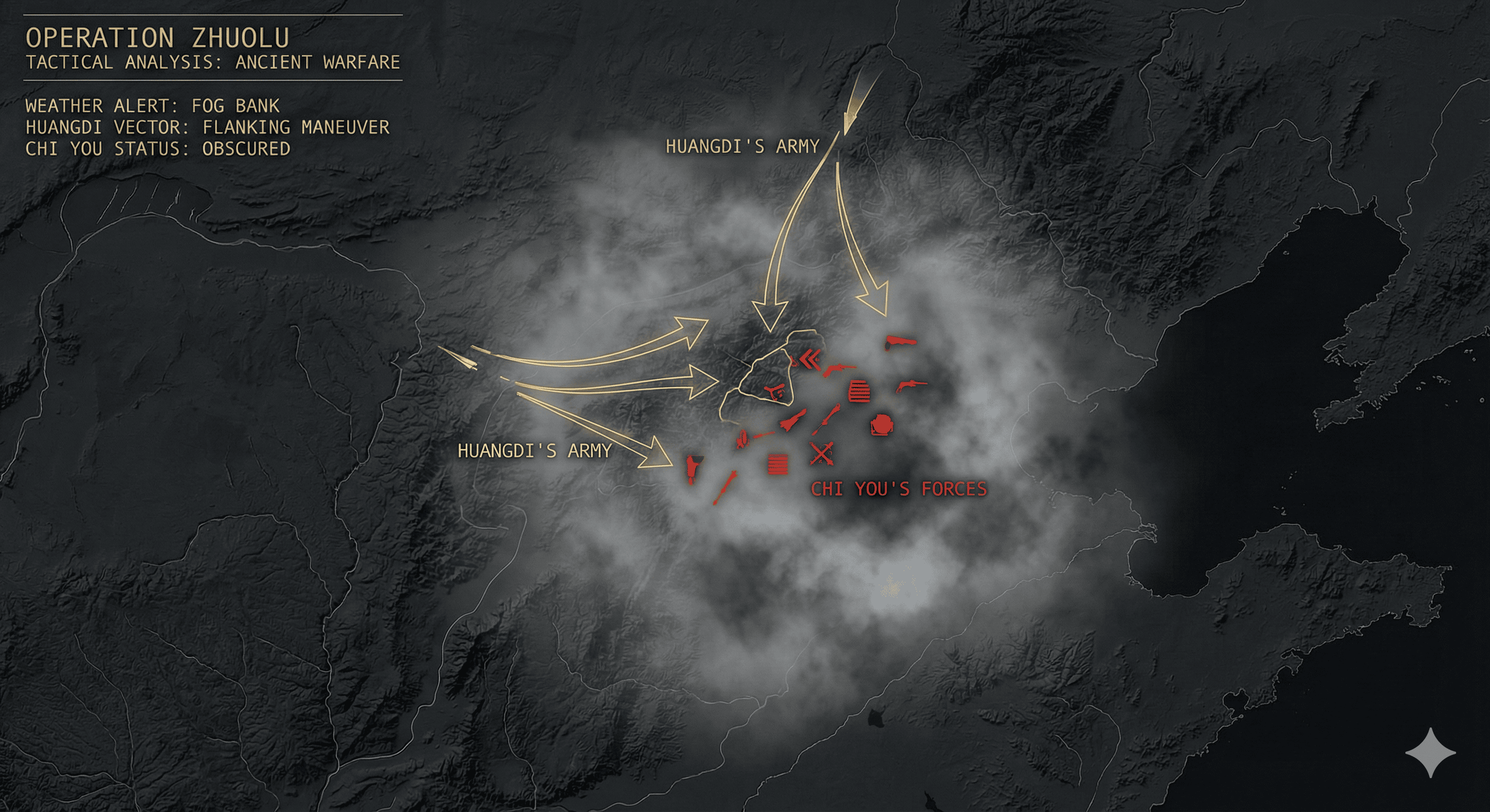 Battle of Zhuolu Map